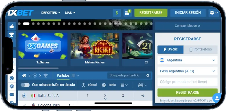 1xBet app registro